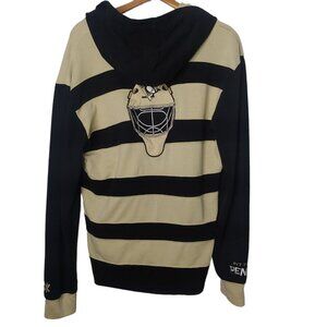 Pittsburgh Penguins NHL Hockey Polo Large Shirt Striped Woven Hooded Goalie Mask
